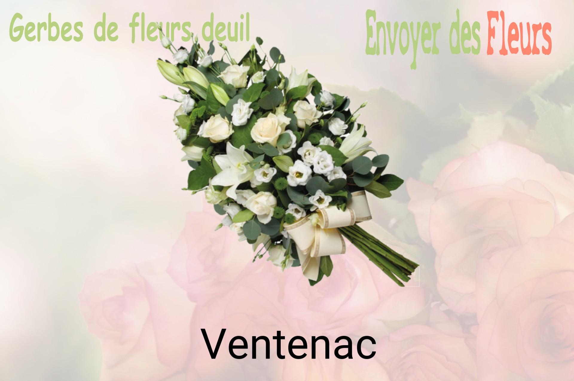 Gerbe de fleurs de deuil livrée à Ventenac